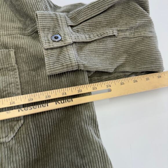 Zara Shacket Womens X Small Green Corduroy Raw Hem Shirt Jacket - Picture 9 of 10